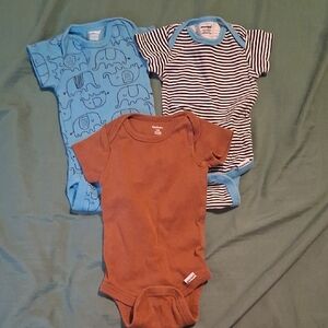 Carter's Bodysuit Trio - Blue, Brown, and Black